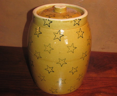 2-yellow-ware-cookie-jar